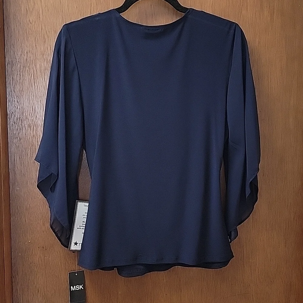 MSK formal rhinestone ruched top med. NWT. Figure flattering. - Picture 7 of 13